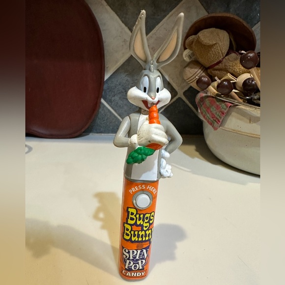 VTG BUGS BUNNY SPIN POP CANDY WARNER BROS CARTOON LOONEY TUNES LOLLY POP SUCKER - Picture 10 of 13